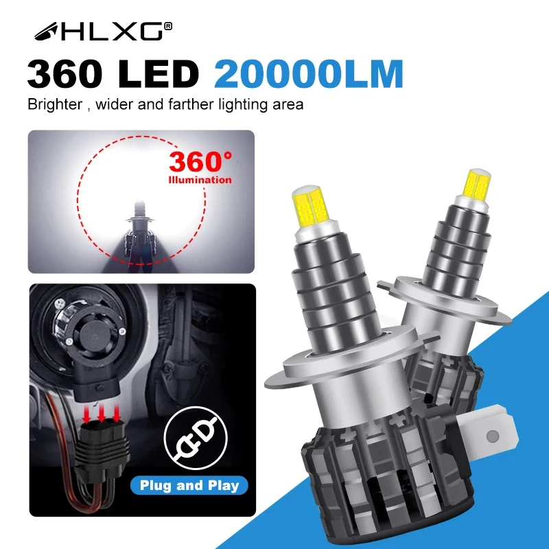 H7 LED 360 20000LM Auto Headlight Bulb Mini H4 H8 H11 H1 HB3 9005 HB4 9006 Led Light Degree Automobiles Lamp 6000K 12V | Автомобили и
