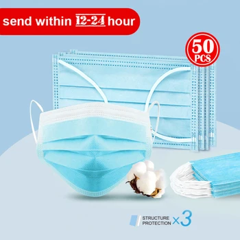 

Mascarillas Protective mask Disposable Masks Anti-Dust 3 Filter against Droplet Mouth Face Mask Earloop protection 20/50pcs