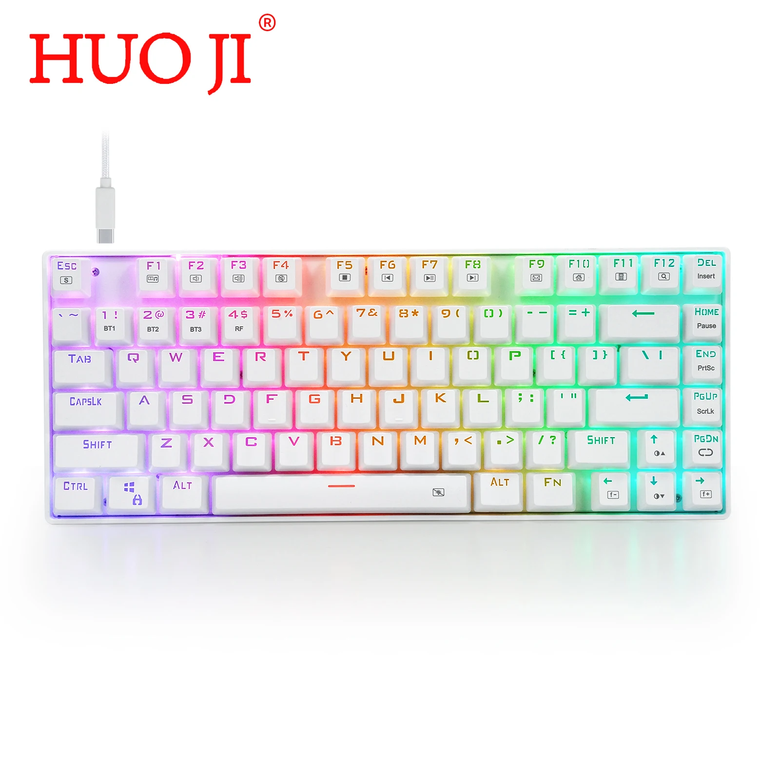 Беспроводная Проводная Механическая игровая клавиатура HUO JI E-YOOSO Bluetooth 2 4G RGB с