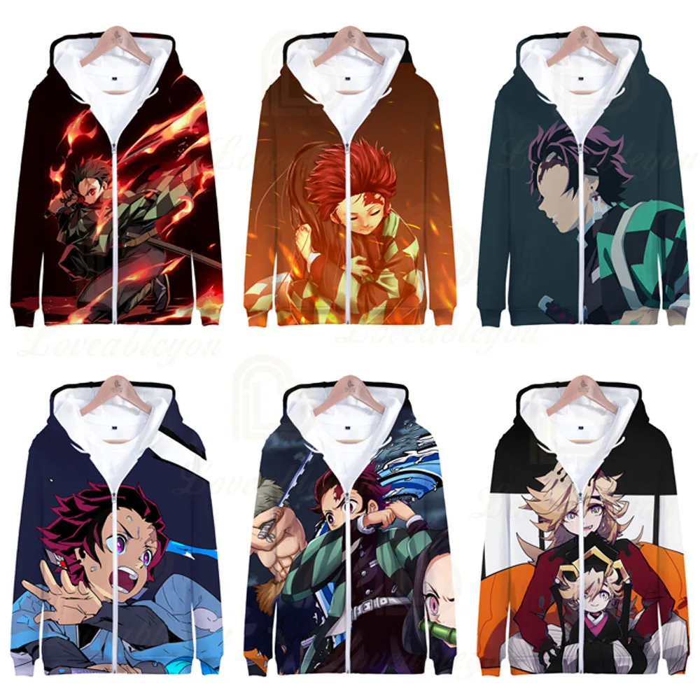 

Male Zipper Hoodies Hip Hop Hoodie Men/women Harajuku Funny Oversized Hooded Anime Print Costume for Children Adults