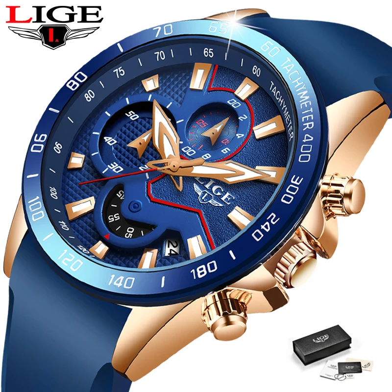 LIGE Relojes Hombre 2019 Топ бренд Роскошные военные спортивные часы мужские