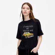 

Tom Holland Same Style Tees Summer Fashion Casual Cotton O-Neck T-Shirt "I Survived My Trip To NYC " Print Short Sleeved Tshirts