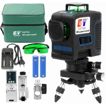 KaiTian, 12 линий, 3D лазерный уровень, получить самонивелирующийся горизонтальный 360, вертикальный крест, супер мощный зеленый лазер, 3D луч, линейный уровень