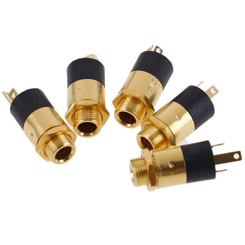 

5PCS 3.5MM cylindrical socket PJ-392 Stereo Female Socket Jack with Screw 3.5 Audio Video Headphone Connector PJ392 GOLD PLATED