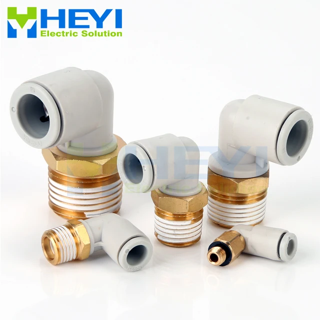 

10PCS/bag KQ2L OD 12mm - 1/4'' 3/8'' Male Thread Pneumatic Tube Elbow Connector Tube Air One-Touch Push In Fitting