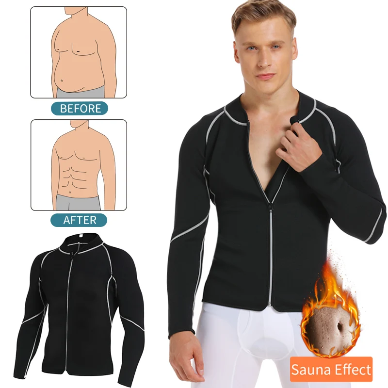 

Mens Weight Loss Abdomen Slim Shapewear Waist Trainer Slimming Body Shaper Abs Promote Sweat Shirt Tummy Male Training Corset