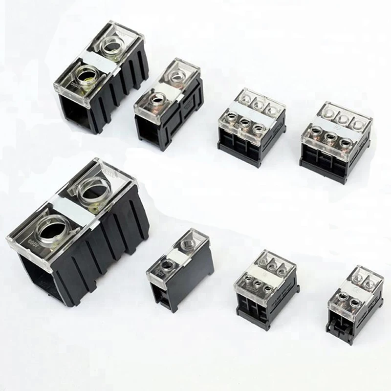 

Terminal Block IN-12BK (20A 2P) IN-400K(370A 1P)600V DIN rail mounted European Connection with Plate Dual Row Copper 0.75-200mm2