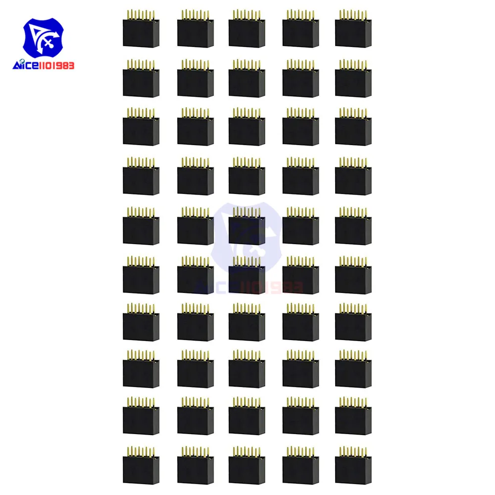 Diymore 50 шт./лот 2 54 мм Шаг 2x4Pin двухрядный прямой разъем Женский штыревой печатной