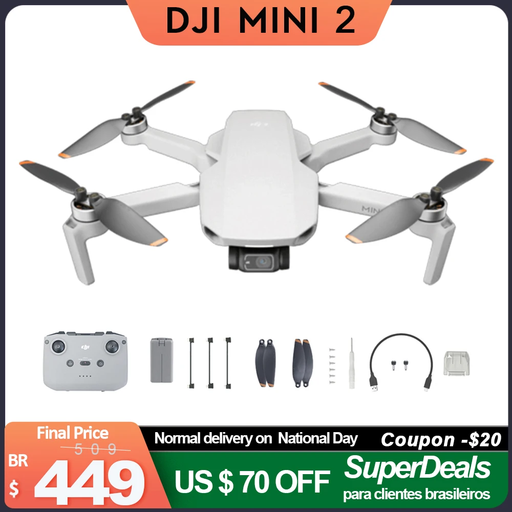 Dji mini 2 mavic zangão quadcopter menos de 249g 31 minutos de tempo de vôo 10km 4k nível de transmissão vídeo 5 resistência ao vento - Melhor Electrónica