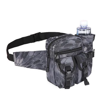 

Unisex Durable Nylon Material Tactical Belt Bag Military Travel Hiking Running Water Bottle Adjustable Belt Fanny Waist Bag