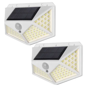 

Infrared Sensor Light Solar Power Lamp Outside Yard Lighting Tool 100-LEDs Waterproof Light for Daily Use (White)