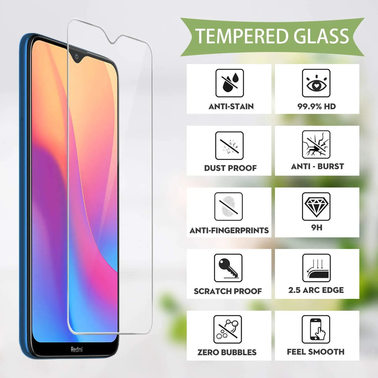Закаленное стекло для Xiaomi Redmi 8A двойное 9H 2.5D защитная пленка Взрывозащищенная