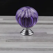 Производители оптом Кристальные ручки для шкафов ящик с ручками ручка тыквенный мяч ручка 30 мм фиолетовый