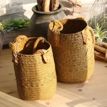 

Willow Sundries Basket Storage Basket Hanging Willow Woven Basket Plant Rattan Box Sundries Organizer Desktop Container Holder