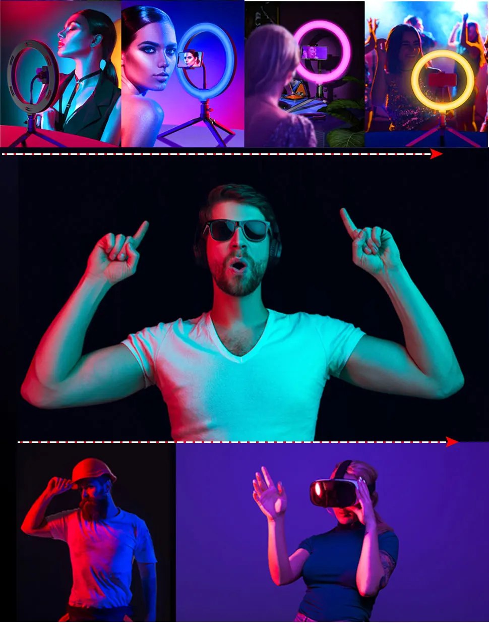 Orsda 10-12 polegada led anel luz l