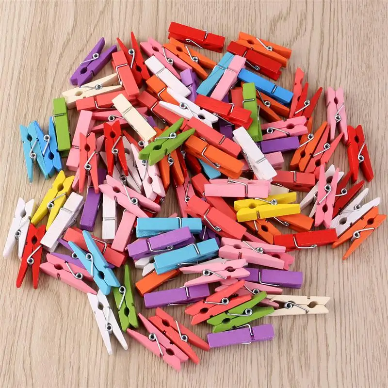 100 шт. 3 5 см мини деревянные фото зажимы прищепки для DIY украшения вечерние