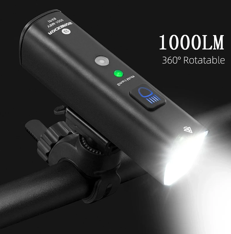 Rockbros Bike Light Bicycle Light Smart Vibration Sensing 1000lumen