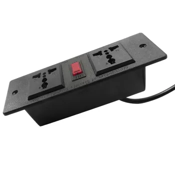 

Desktop Wall Mounted Embedded Extension Socket Power Strip Switch 2AC Universal Socket 2M Cord Home Office Power Socket
