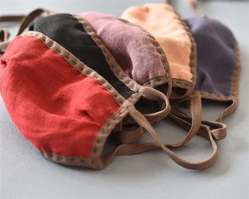 

Linen hand sewn washable mask dustproof, windproof, sunshade, double-layer linen material, comfortable and breathable