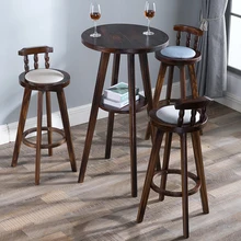 Американский барный стол и стул сочетание Ретро высокий табурет сочетание кофе магазин твердой древесины стол Досуг барный стул