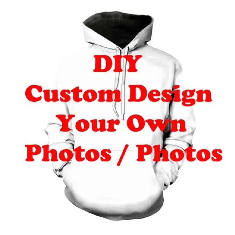 Толстовка с капюшоном для мужчин и женщин кофта 3D принтом сделай сам