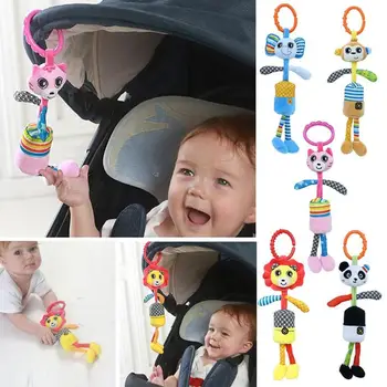 

Creative Baby Rattle Toys Cartoon Animal Wind Chimes Soft Plush Bell Infant Stroller Crib Bed Early Education Accessories
