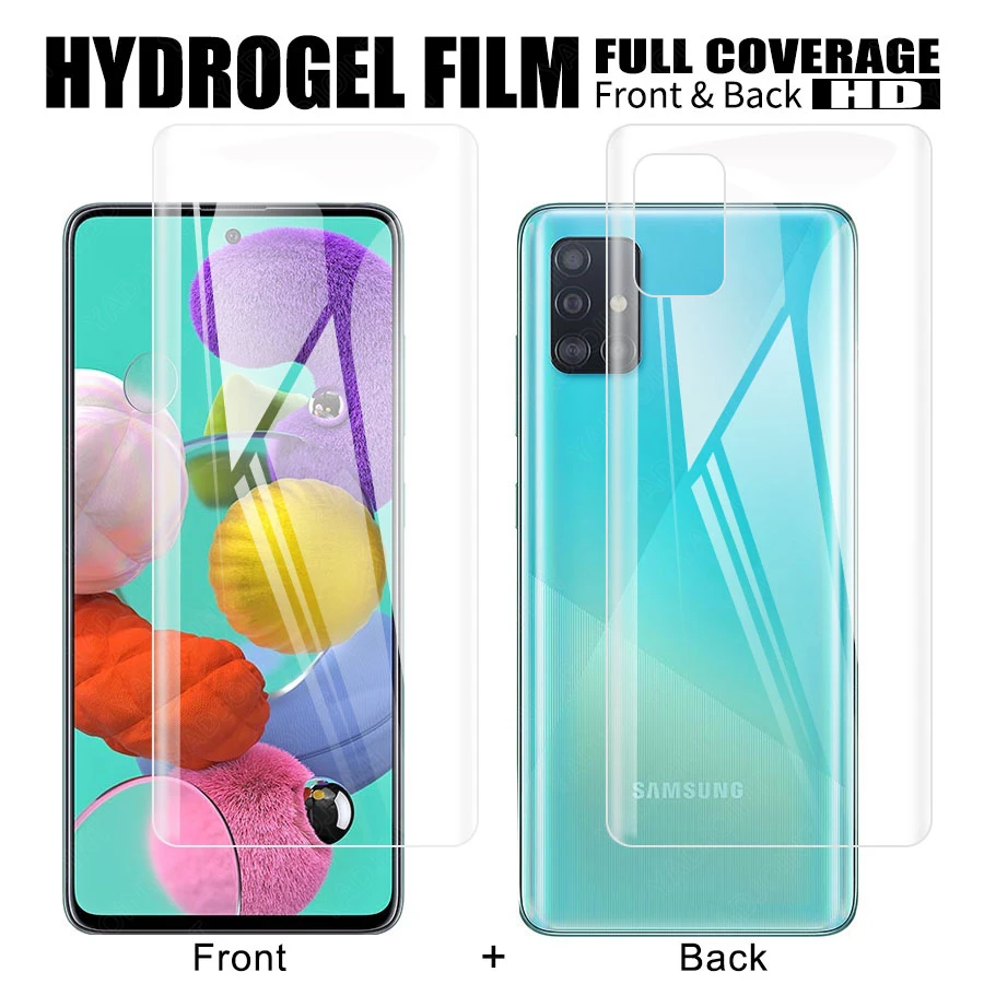 Передняя и задняя защитная пленка для Samsung Galaxy A51 A71 S20 Ultra S10 Plus Lite S10E A50 A70 M30S M40
