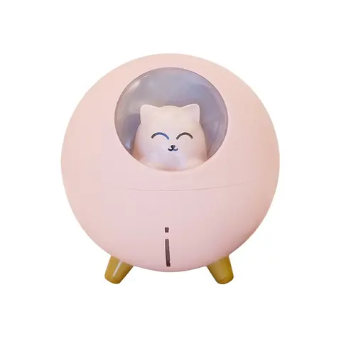 Cartoon Planet Cat Ultrasonic Ultra-Quiet USB Cute Cool Mist Mini Humidifier For Kids Nursery Bedroom