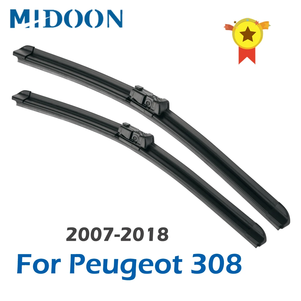 car wiper MIDOON Wiper Blades for Peugeot 308 Hatchback / SW / CC T7 / T9 2007 2008 2009 2010 2011 2012 2013 2014 2015 2016 2017 2018 auto glass