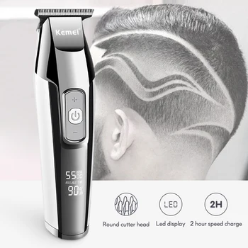 

Cordless Electric Clipper Fast Charging Hair Trimmer With LED Display Stainless Steel Blade Cutting Machine Powerful Cutter 43