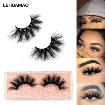 

LEHUAMAO Makeup Eyelashes 5D Mink Lashes Fluffy Soft Wispy Volume Natural long Cross False Eyelashes Eye Lashes Reusable Eyelash