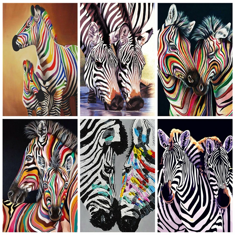 AZQSD DIY Diamond Painting Mosaic Animal Cross Stitch 5D Full Square Embroidery Zebra Decor For Home Kits | Дом и сад