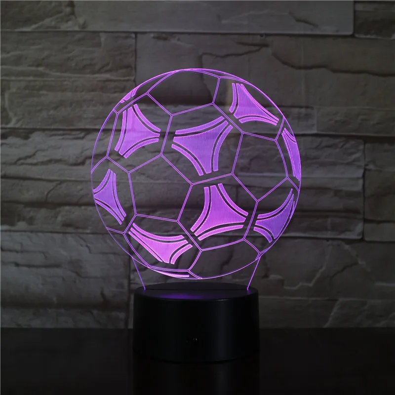 Шаблон "Футбольный Мяч" светодиодный 3d-ночник для украшения спальни подарок для мальчиков футбольный болельщик пульт дистанционного управления дропшиппинг 3376