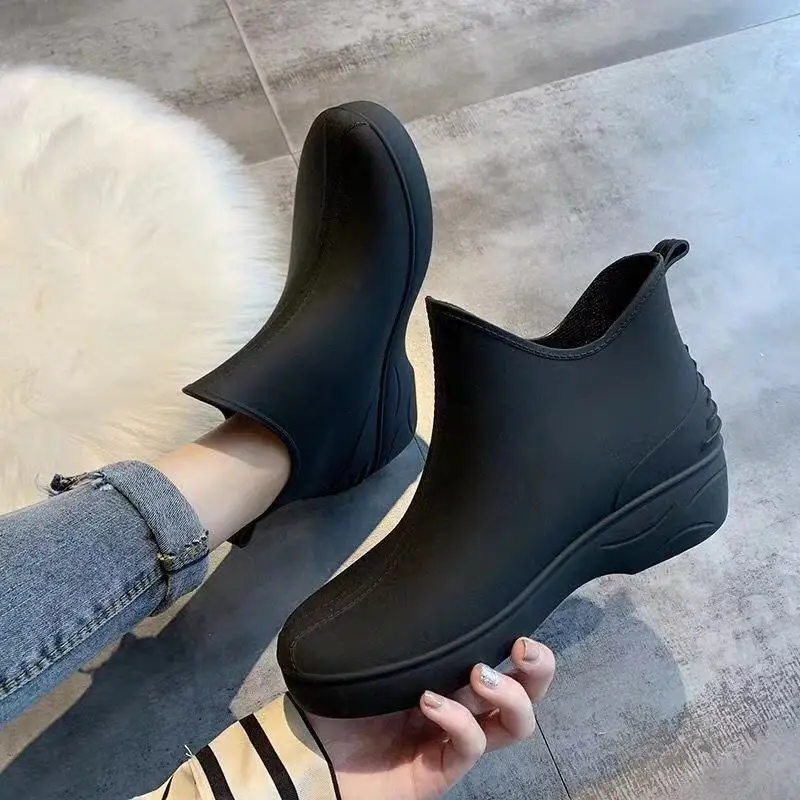 Fashion Woman Ankle Rain Boots Rubber 