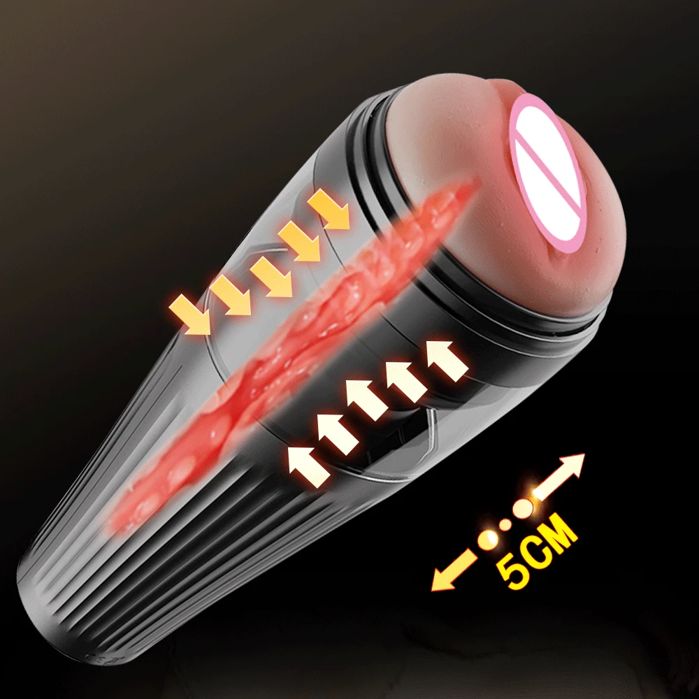 Big Size Male Masturbator Automatic Telescopic Piston Vagina Real Pussy 18+ adult Sex Toys for Men Masturbators Powerful Power 3