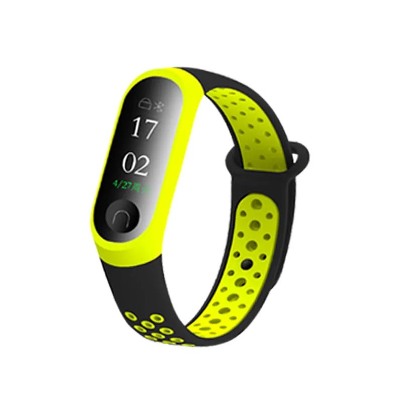 Сетка с двойным Цвет браслет для Xiaomi Mi Band 3 Smart Watch Sport Браслет fitbit заряд Браслет millet 3 Водонепроницаемый разноцветный ремешок для часов - Цвет: 04