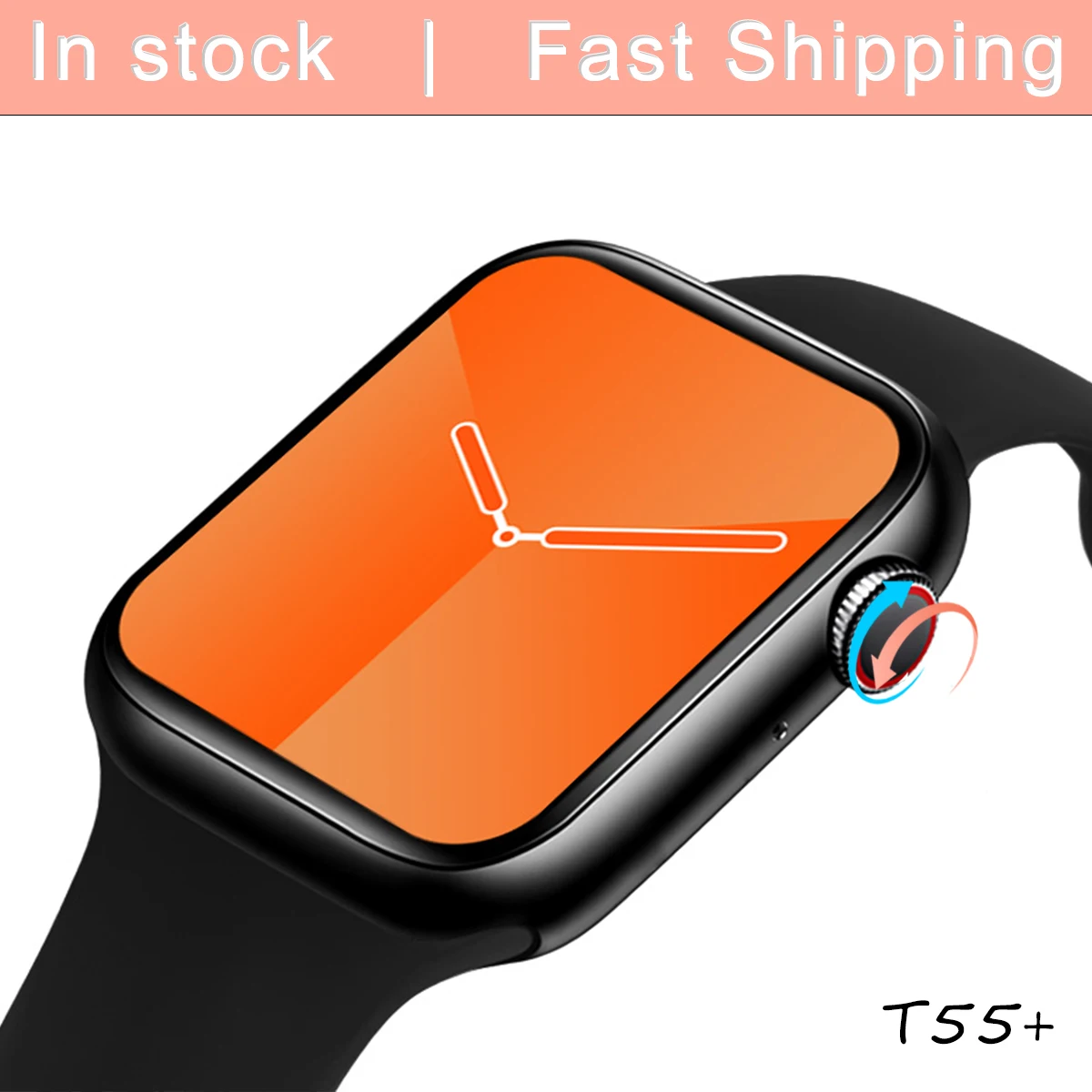 Smart Watch Men Women T55+ 1.75 Inch Full Touch Screen Call Smartwatch Heart Rate Blood Pressure Monitor For Android IOS Phone