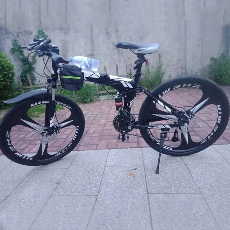 Folding Bike Mountain Bicycle 24/26 inch Off-road Transmission Double Shock-absorbing Racing Student Adult | Спорт и развлечения