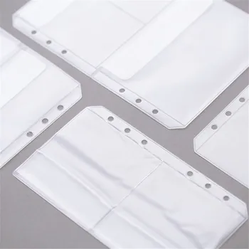 

5pcs A5 A6 PVC Notebook Pouch Bags Diary Ticket Storage Card Organizer 6 Holes Loose Leaf Inner Pocket for Binder Planner