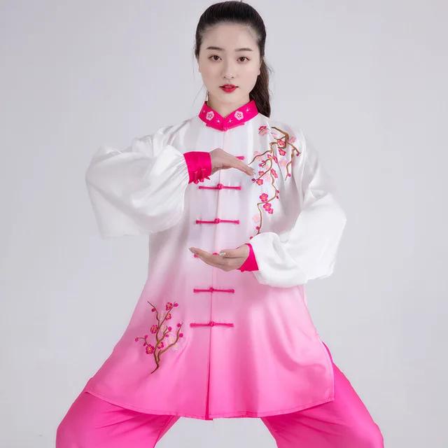 3PC Chinese Tai chi clothing taiji performance suit wushu demo kungfu uniform embroidery for women girl kids adults female