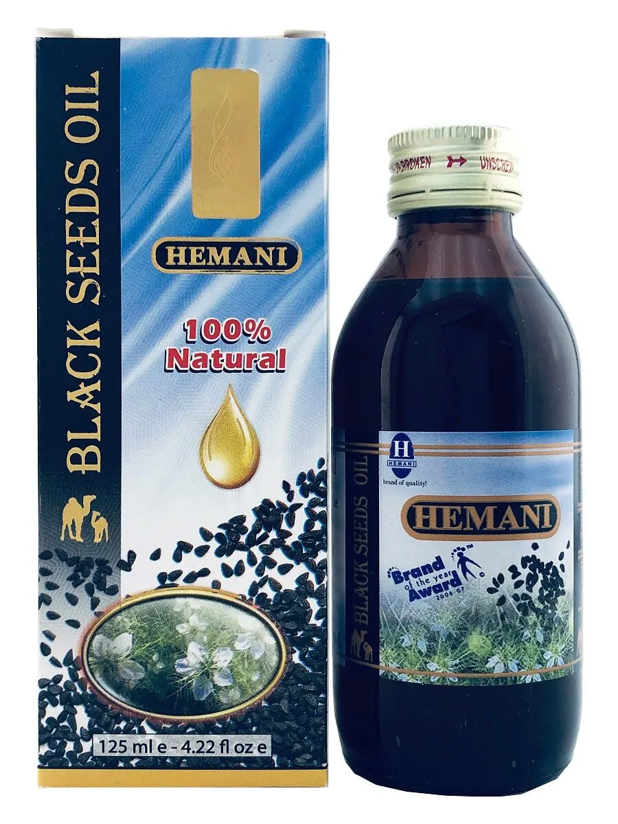 Hemani / Натуральное масло черного тмина для иммунитета волос лица Лечебная