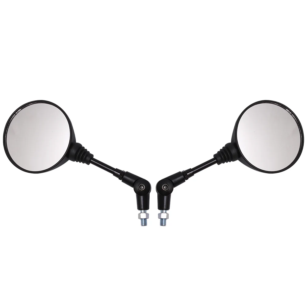 Motorcycle Black Universal 10mm Side Mirror Rearview Mirror Anti-fall Folding Round Mirror cute license plate frames