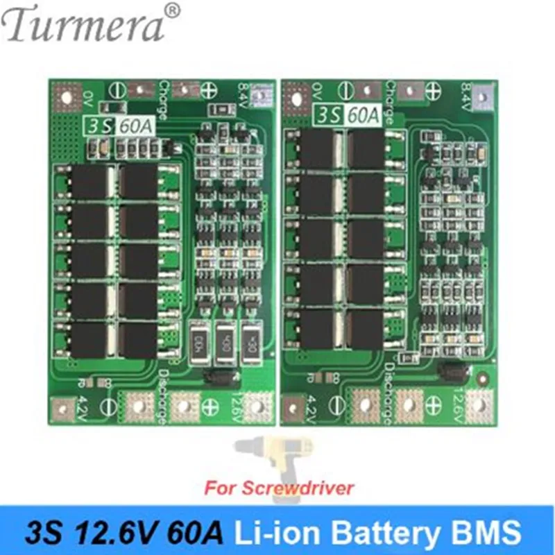 

3S 60A 11.8V 12.6V for Screwdriver Battery 12V Li-ion 18650 Battery Protection Board BMS PCM for Screwdriver Turmera new AU09