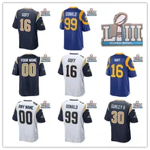 Мужские wo Мужские Молодежные детские на заказ любое имя номер Лос-Анжелес Джаред Гофф 16 Аарон Дональд#99 Тодд Герли II 30 с заплаткой Джерси