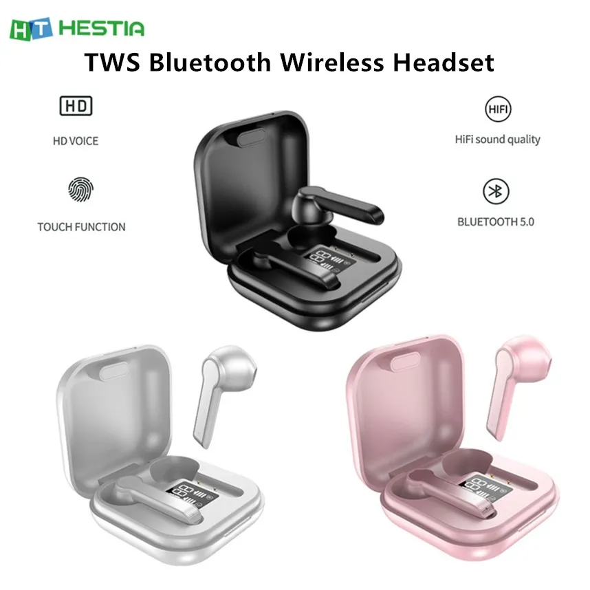 

TWS Bluetooth Wireless Headset Bluetooth 5.0 Sports True Wireless Noise Canceling Earphone Touch Binaural HiFi Stereo Earpieces