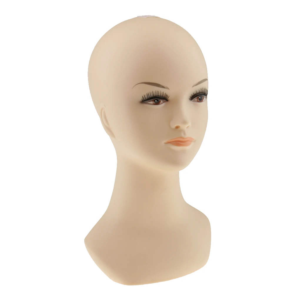13,8 дюймов пластмассовый манекен женщина манекен голова стенд модель волос парик очки ювелирные изделия для шляп Дисплей Держатель-цвет кожи