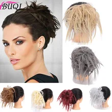 BUQI 10 цветов грязные резинки шиньон волосы булочка прямая эластичная лента шиньон для создания прически синтетические шиньон наращивание волос для женщин
