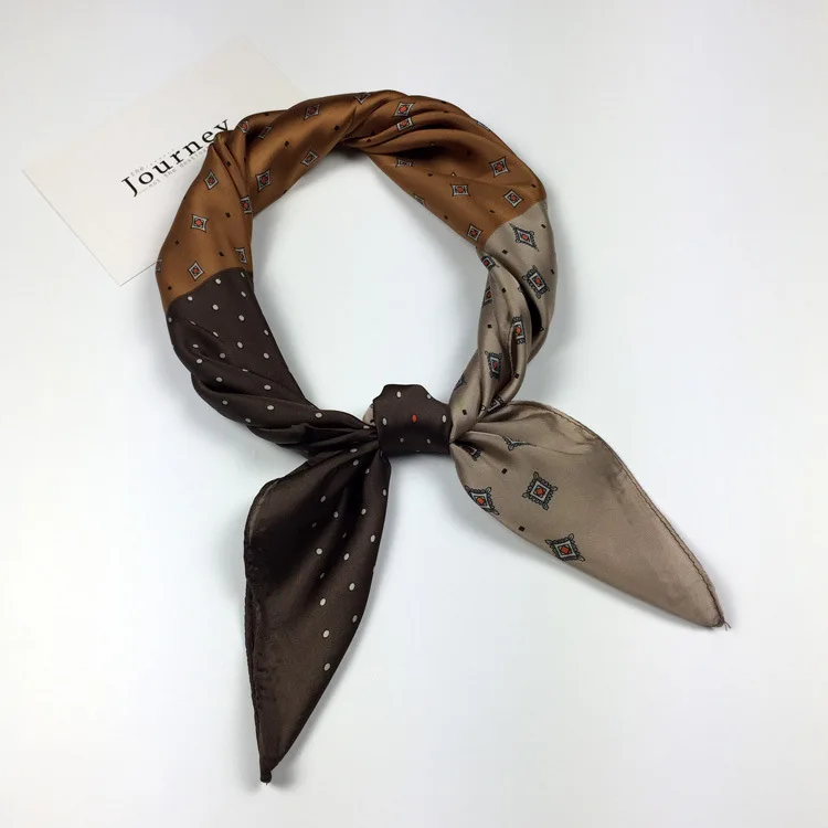 

South Korea INS New Style Silk Scarves Small Square Towel Women's Decoration Versatile Scarf Retro Japanese-style Korean-style L