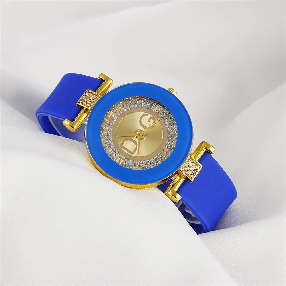 Simple black white quartz watches women minimalist design silicone strap wristwatch big dial women's fashion creative watch 3