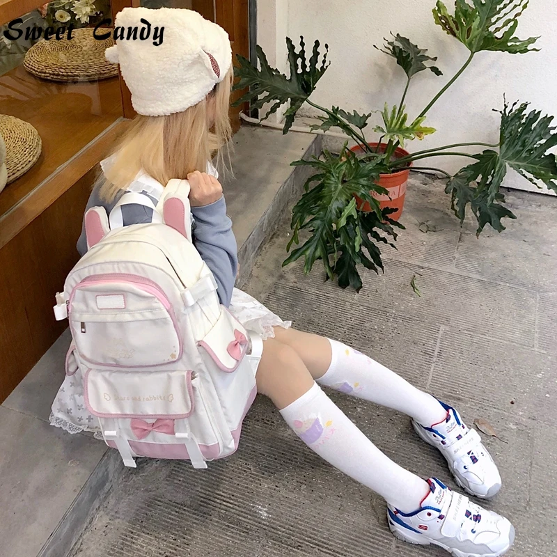 Children's backpack Student backpack Cute rabbit shape suitable girls bags for school student backpack large capacity backpack 5